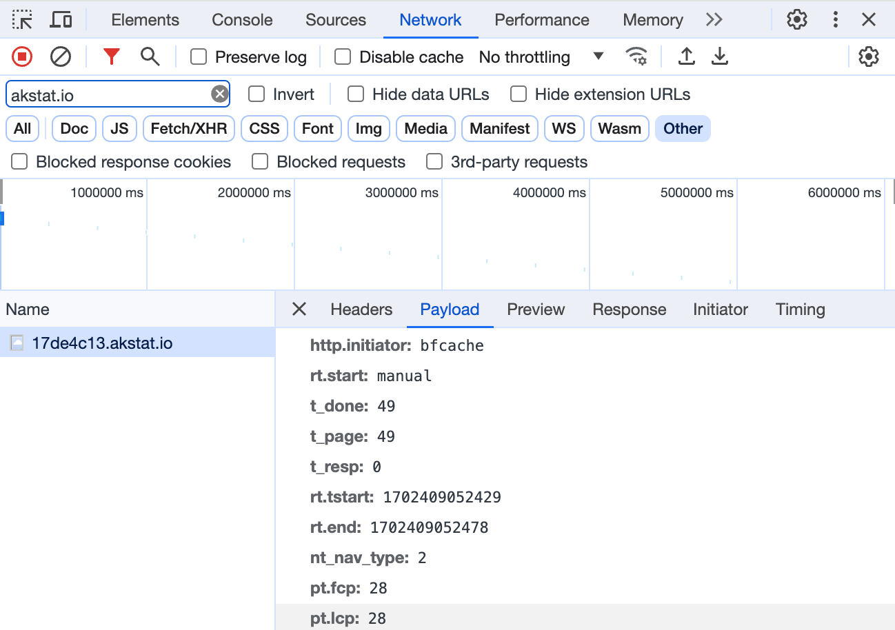 Boomerang BFCache Navigation in Chrome Developer Tools