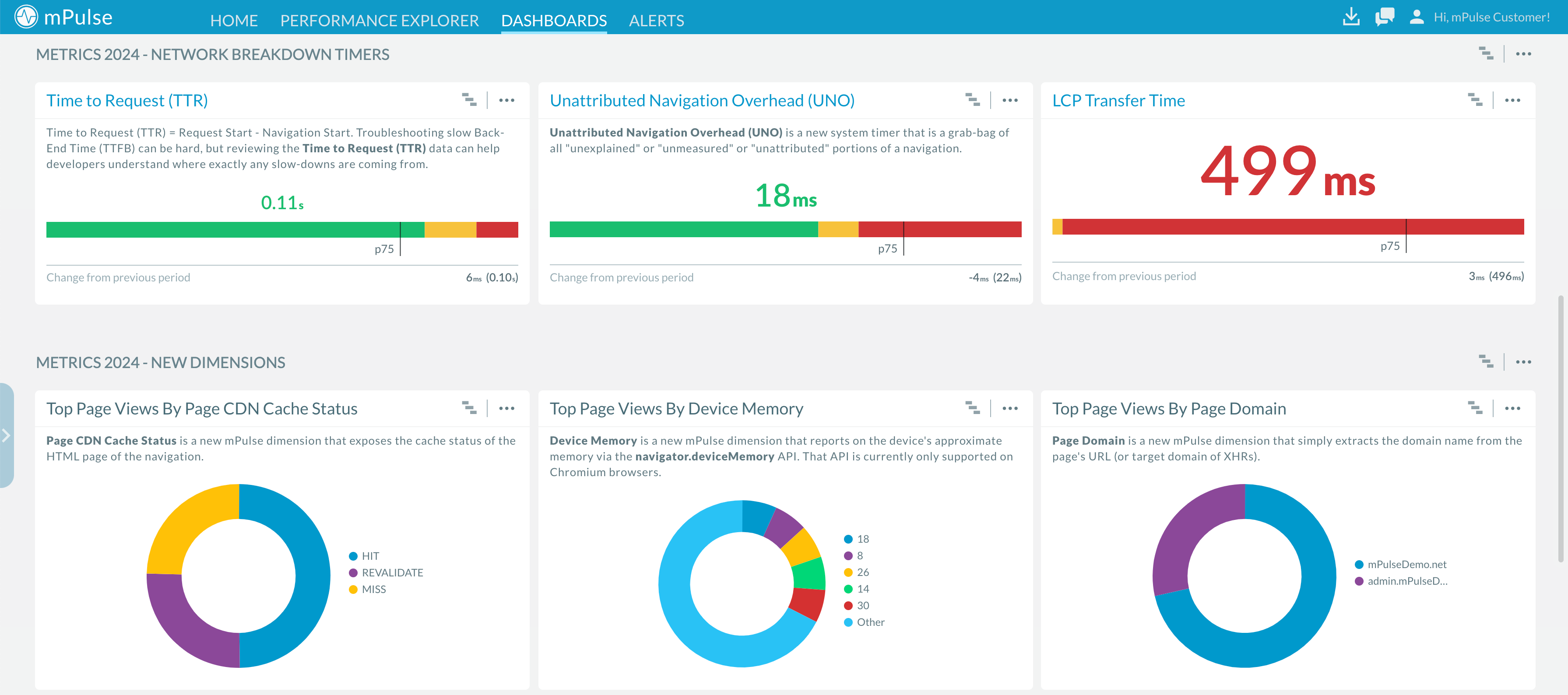 New mPulseUI Release Features - INP Timer, Metrics 2024